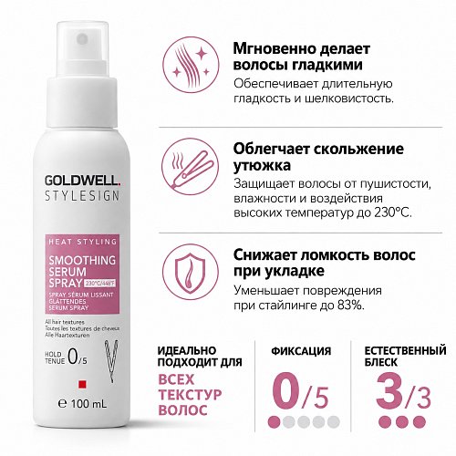 Спрей-сыворотка для термального выпрямления - Goldwell Stylesign Smoothing Serum Spray  
